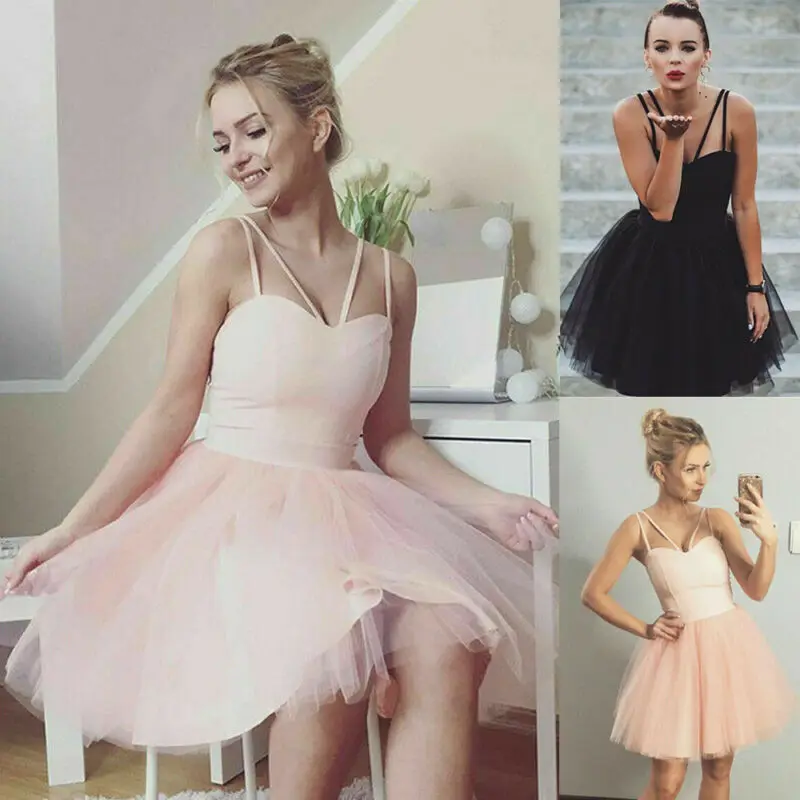 Женское платье модные женские короткие тюлевые платья-пачки с ремешками для