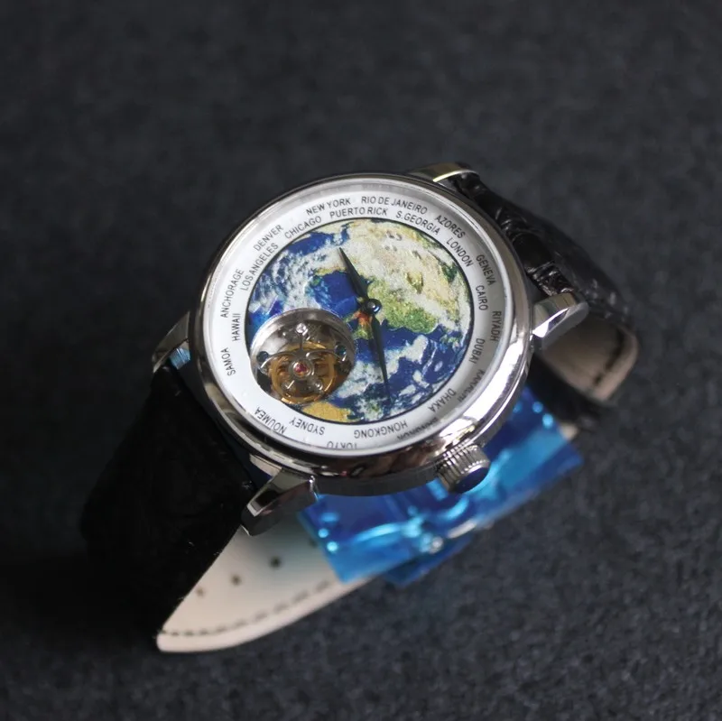 Часы мужские механические с турбийоном эмалью водонепроницаемые - купить по