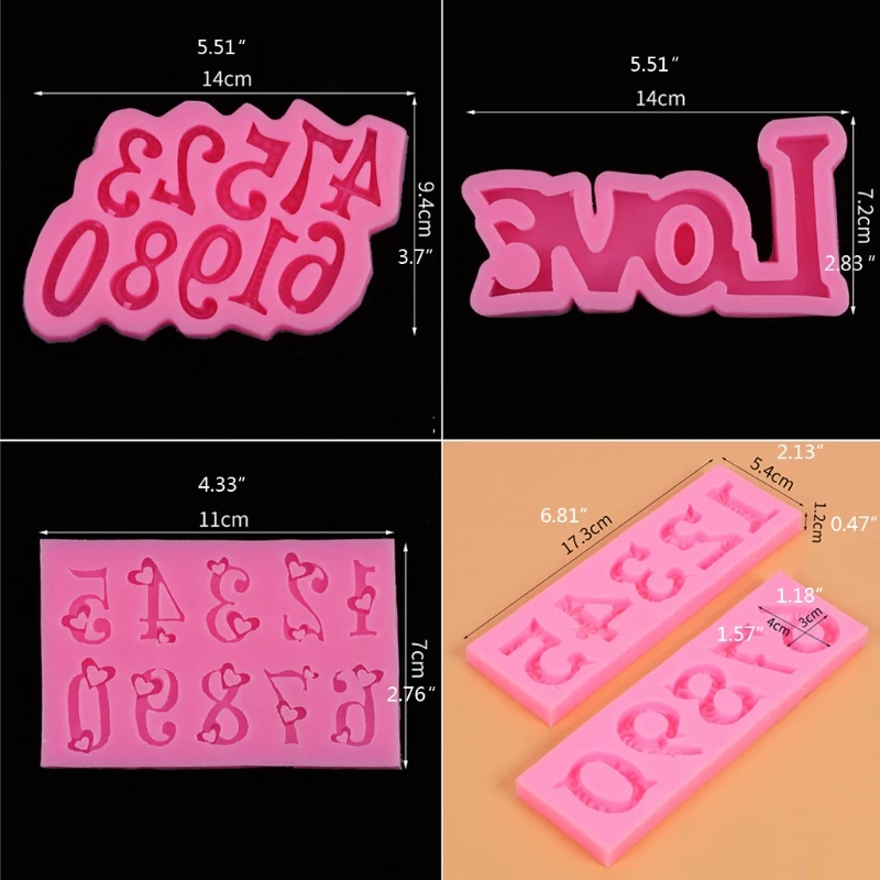 

Handmade 0-9 Number Letter Pendant Epoxy Resin Casting Mold DIY Letter LOVE Candy Fondant Silicone Molds Art Craft Tools