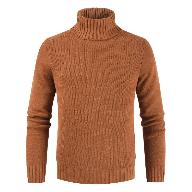 

2020 Winter High Neck Thick Warm Sweater Men Turtleneck Brand Mens Sweaters Slim Fit Pullover Men Knitwear Male Double collar