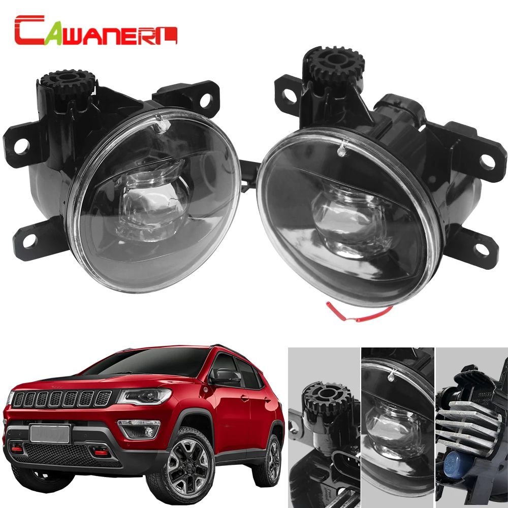 Cawanerl для Jeep Compass MP 2017 2018 Автомобильная правая + левая противотуманная фара Devil Eye LED