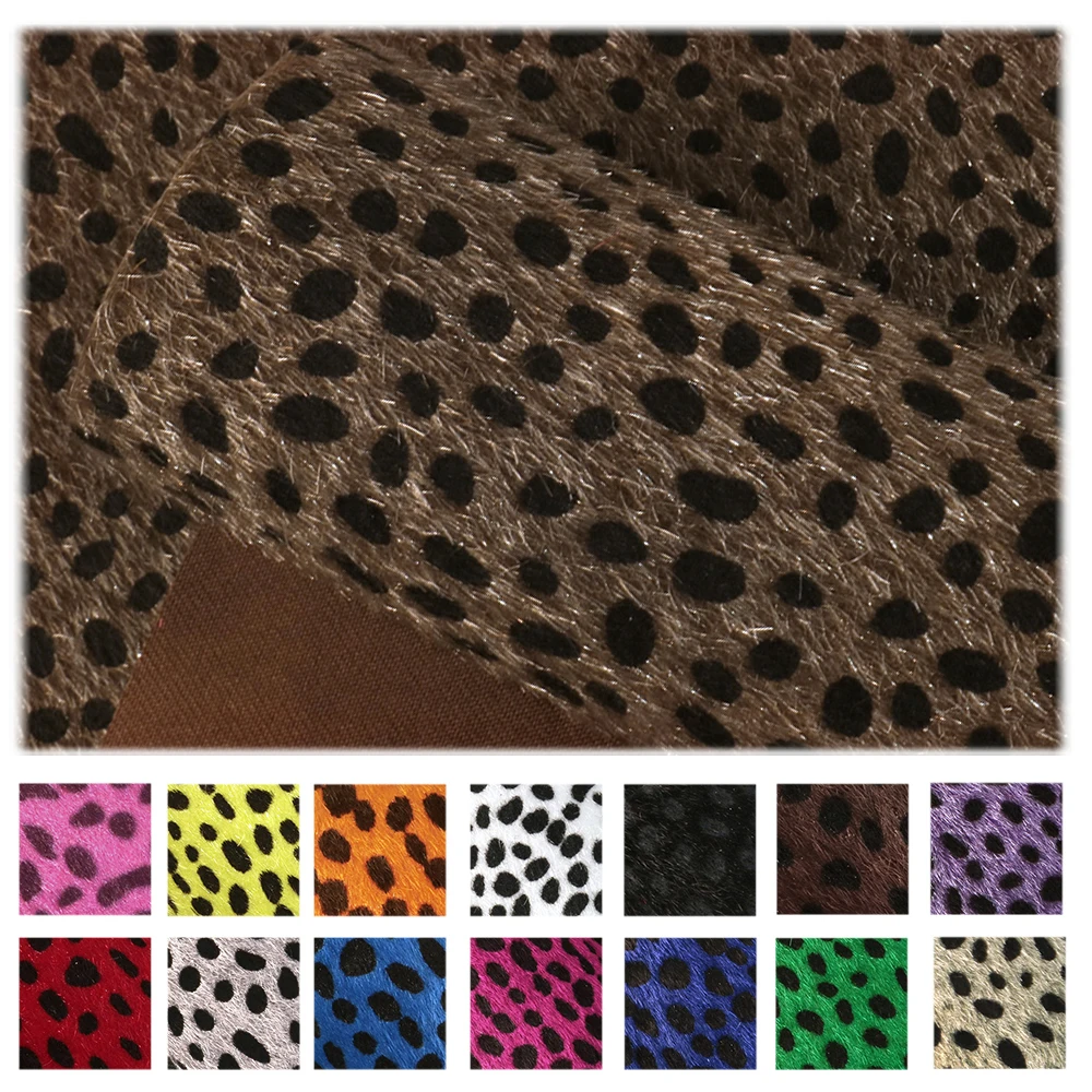 

20*33cm Leopard Patterns Printed Velvet Synthetic Leather For DIY Sewing Garment HairBow Bags,1Yc8092
