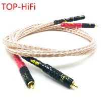 top hifi pair 8n single crystal copper rca reference interconnect audio cable with gold plated wbt 1044 rca plug