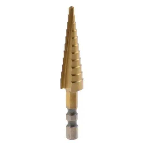 

Fixmee Titanium-Coated Step Drill Set 1/4" hex shank 3-13mm for wood metal