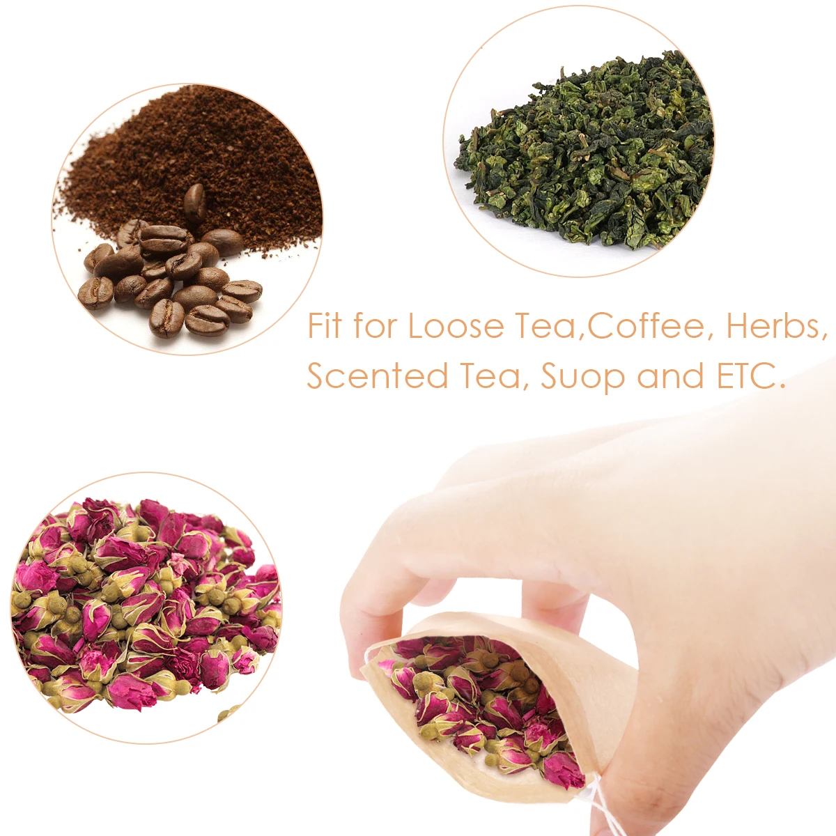 300 шт. чайные пакеты с фильтрами нетоксичный инфузер натуральная неотбеленная