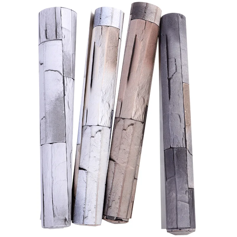 

Retro 3D antique marble antique brick wallpaper clothing store restaurant brick pattern gray industrial wind wallpaper