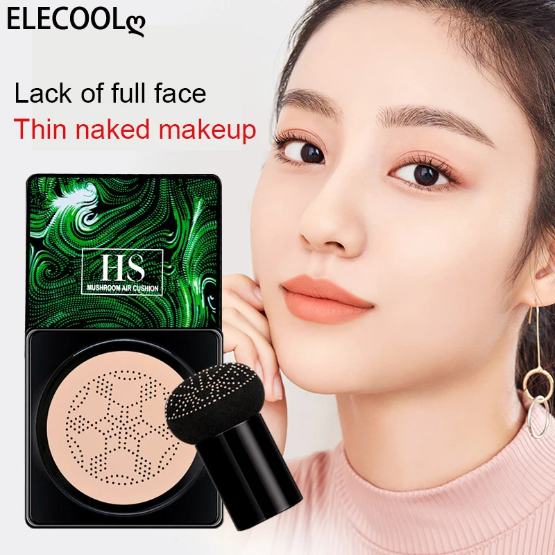 

ELECOOL Mushroom Head Make Up Air Cushion Moisturizing Foundation Air-permeable Natural Brightening Makeup BB Cream