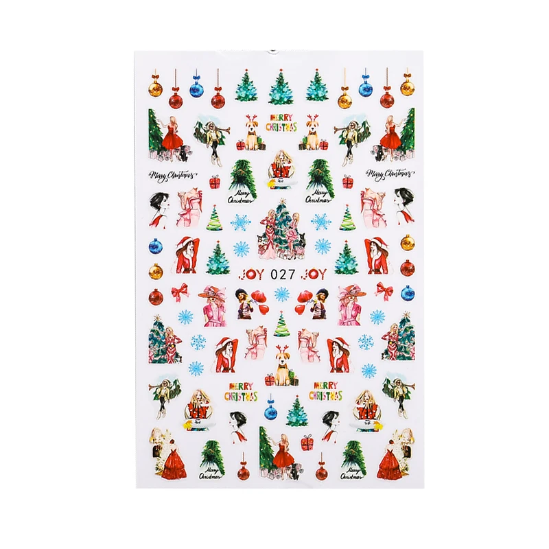 3D Christmas Snowman Elk Nail Decals Beautiful Stylish Sticker Art Accessory | Красота и здоровье