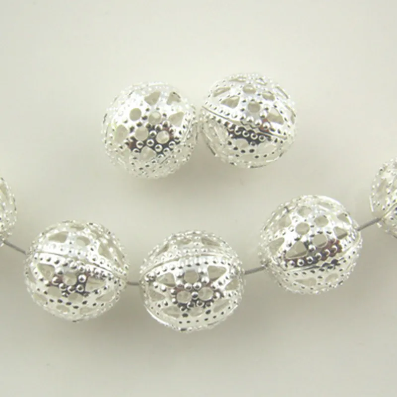 Круглые полые блестящие бусины разделители для изготовления украшений 10 мм