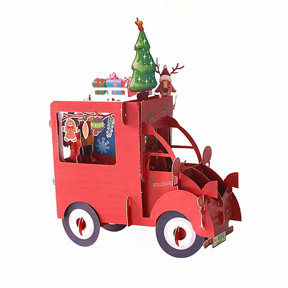 Рождественский 3D открытка Подробная информация о всплывающем конверте подарок