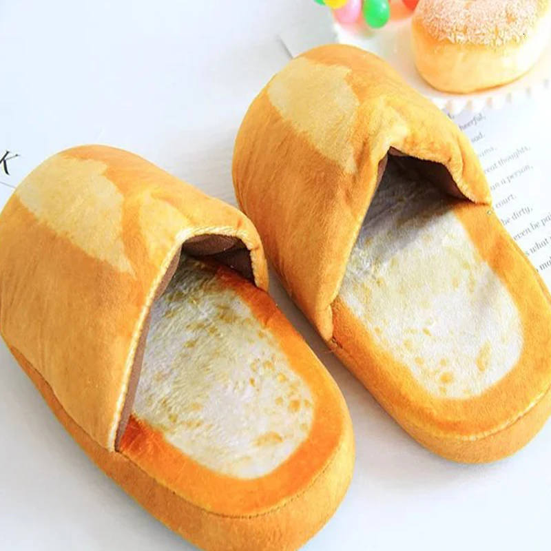 Тапочки домашние женские Pantufa теплые мягкие с 3d-изображением хлеба | Обувь
