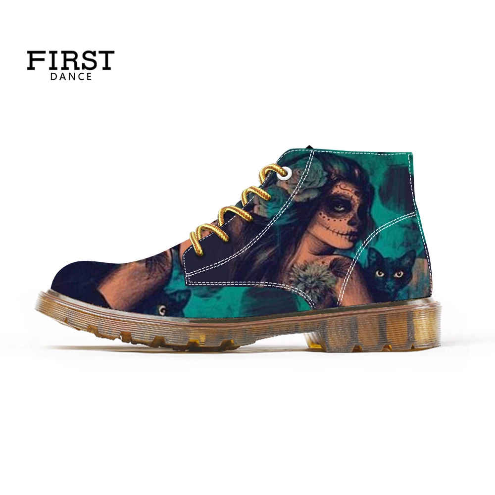 Женские ботинки с принтом черепов модные кроссовки ботильоны на заказ новинка