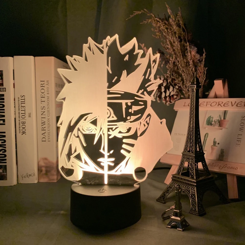 3D японский аниме персонажи СВЕТОДИОДНЫЙ Ночник светильник сенсорный пульт