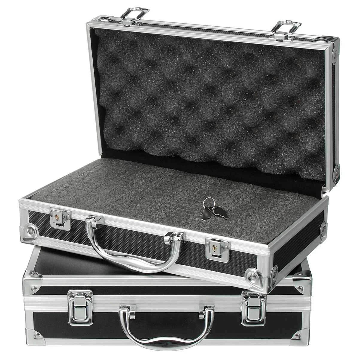 Caja de Herramientas de aluminio, maletín de instrumentos de seguridad portátil, caja de herramientas de perfil multifunción, contenedor de Hardware con espuma