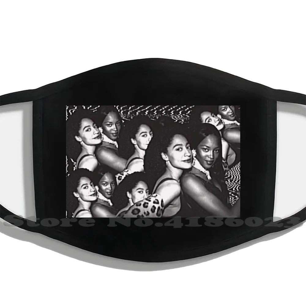 

Tracee Ellis Ross And Naomi Campbell Collage Design Black Breathable Reusable Mouth Mask Naomi Campbell Tracee Ellis Ross Model