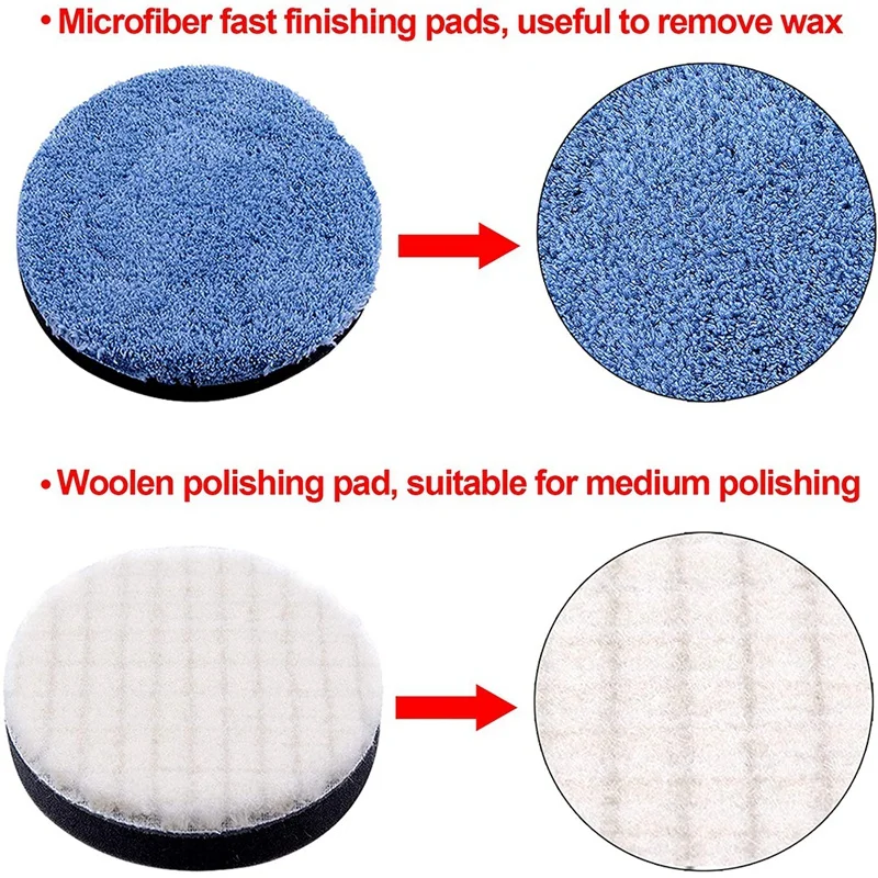 

35 Pieces Car Polishing Pad Kit 80mm Buffing Pads Foam Polish Pads Polisher Attachment for Drill