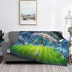 Одеяло с символикой Олимпика Марселя 1442, покрывало, клетчатое муслиновое одеяло для кровати, дивана, кровати