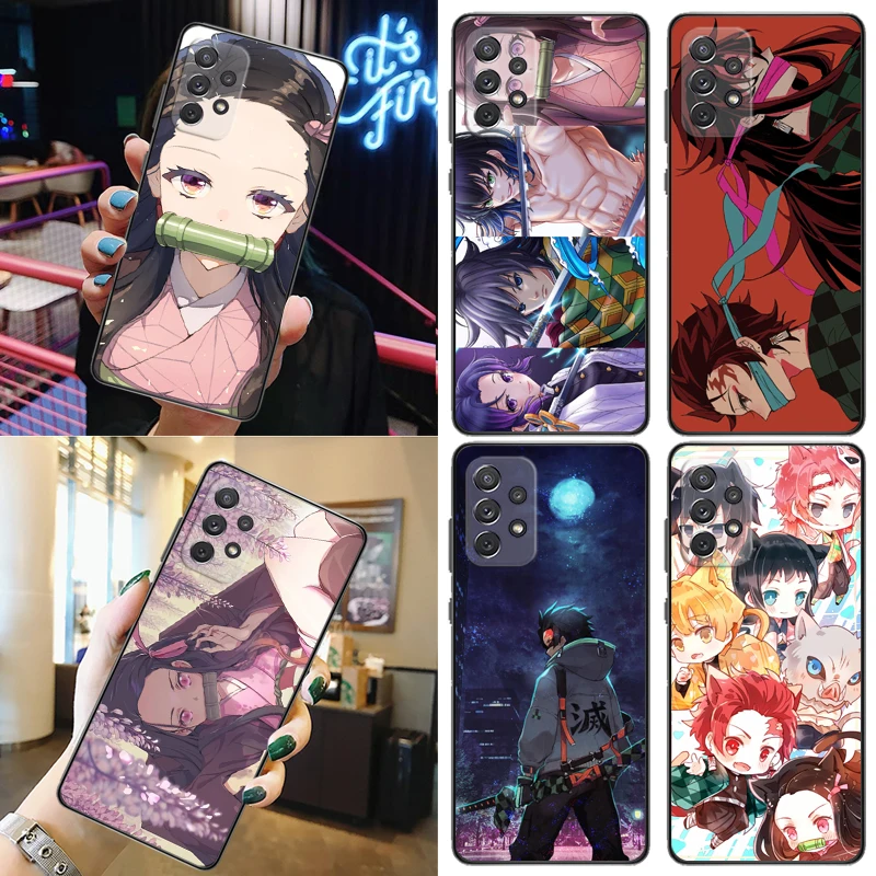 

Demon Slayer Kamado Tanjirou Kimetsu No Yaiba Kamado Nezuko Agatsuma Zenitsu Phone Case For Samsung Galaxy A52 A72 5G 4G Funda