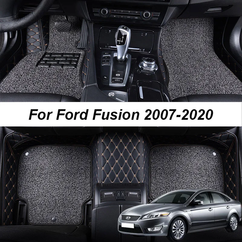 

Двухслойные кожаные 3D интерьерные детали, индивидуальные автомобильные коврики для Ford Fusion Mondeo 2007 2013, коврики, накладки, аксессуары