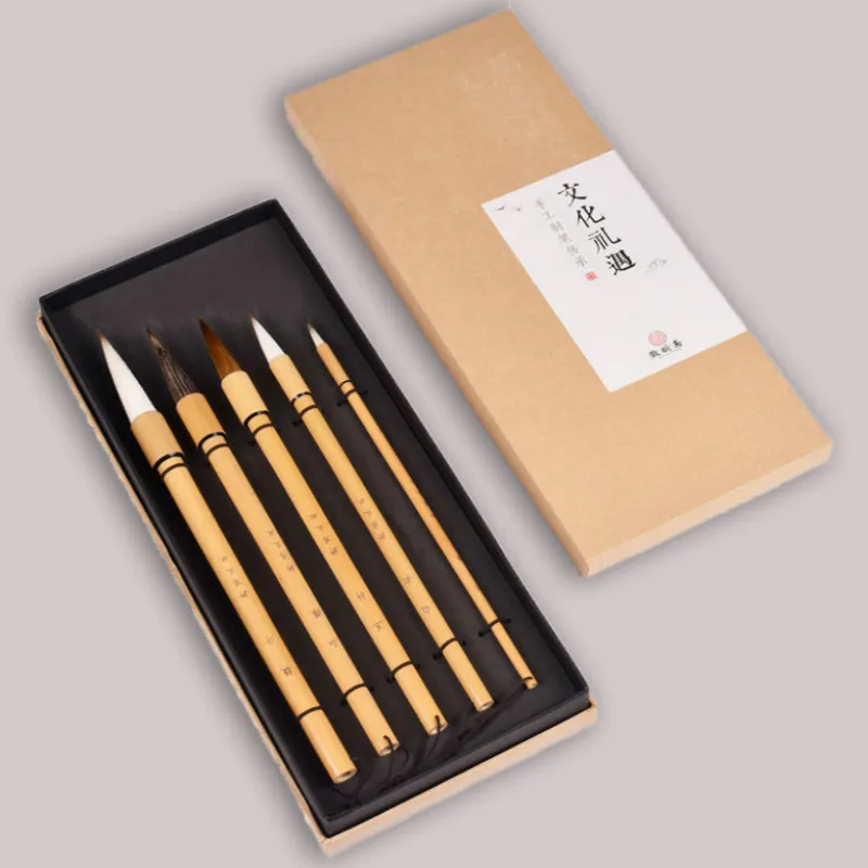 5pcs/set Chinese Landscape Painting Brushes Set Calligraphy Brush Artist Drawing Bird Character Freehand | Канцтовары для офиса и