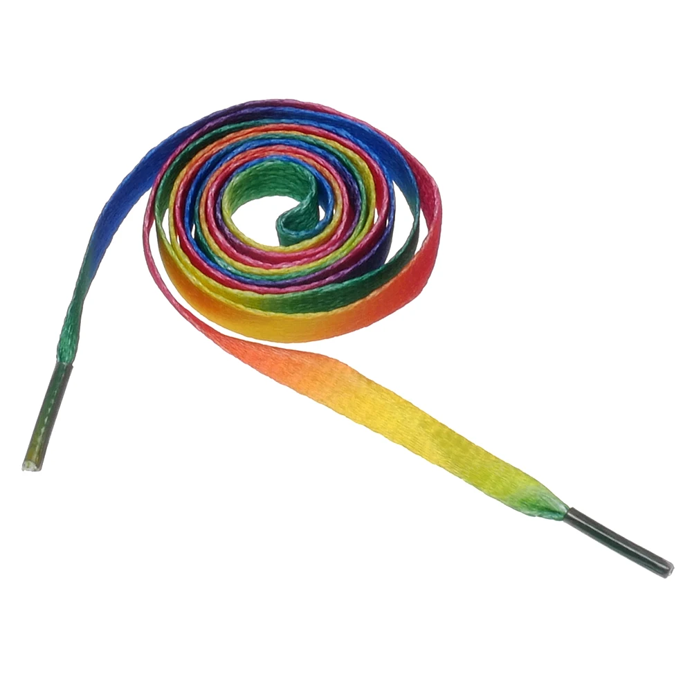 

1Pair 112cm Rainbow Gradient Shoelaces Colorful Laces Print Flat Canvas Shoe Lace Casual Flat Shoes Chromatic Colour Shoelaces