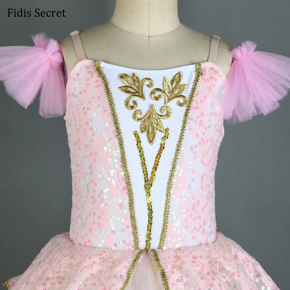 Романтичная кружевная пачка с розовыми блестками профессиональная балетная