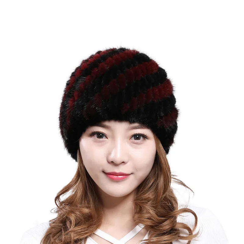 Осень зима 2020 женская меховая Шапка бини шапка из норковой ткани для мам сетчатая