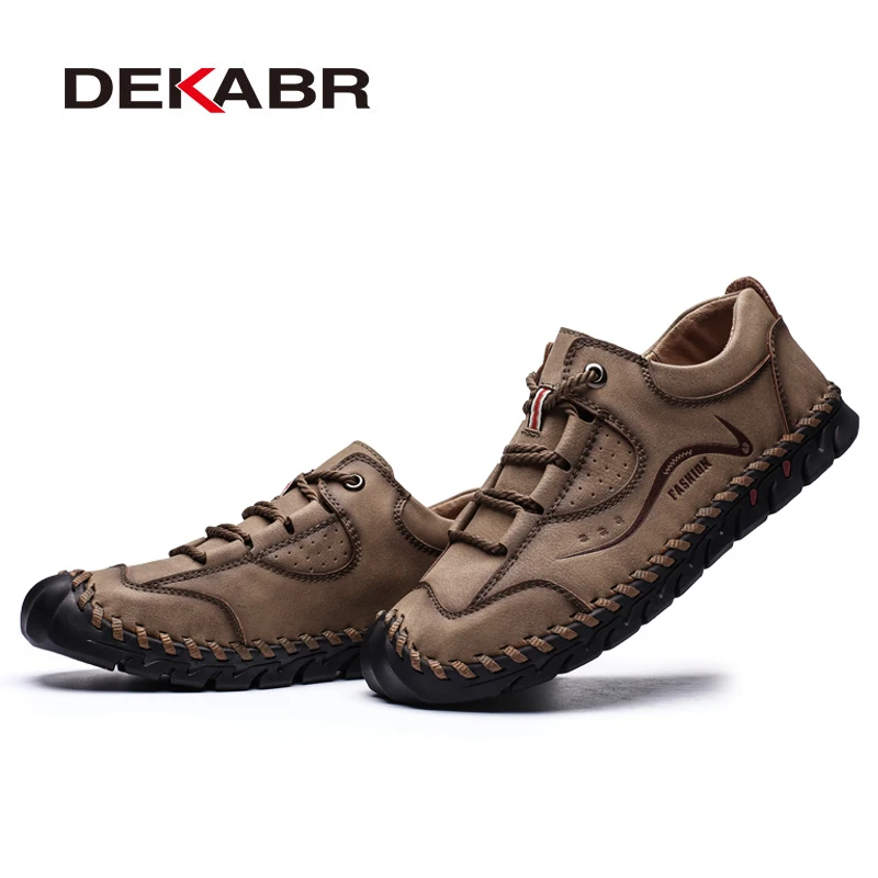DEKABR Split Leather Men Shoes Luxury Brand Trend Casual Sneakers Breathable Leisure Male Footwear Chaussure Homme | Обувь