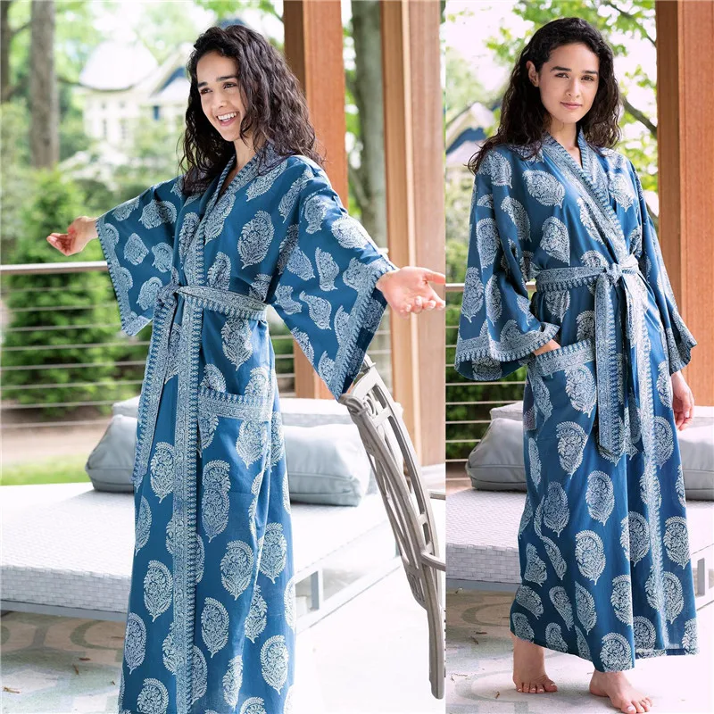 

Leaf Print Beach Cover-up Sexy Cardigan Sun Protection Shirt Kimono Pajamas Bikini Blouse