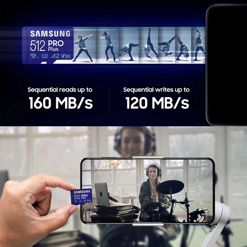 SAMSUNG карта памяти Micro SD 128 ГБ 256 512 160 м/с A2 U3 | Компьютеры и офис