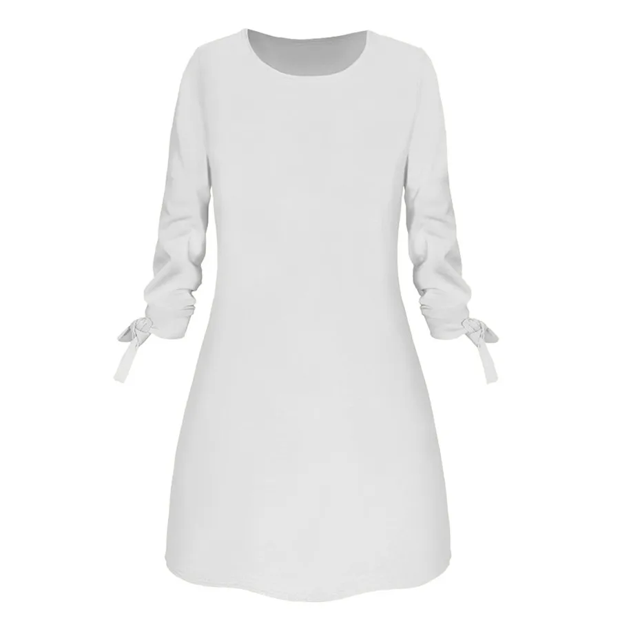 

Kerst Womens Dresses Solid Plus Size A Line O Neck Woman Dress with Sashes Winter Autumn Ladies Dress