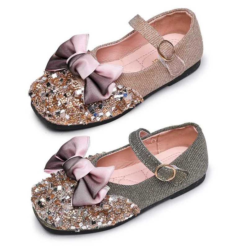 Обувь для девочек весна осень детская обувь принцессы из искусственной кожи с