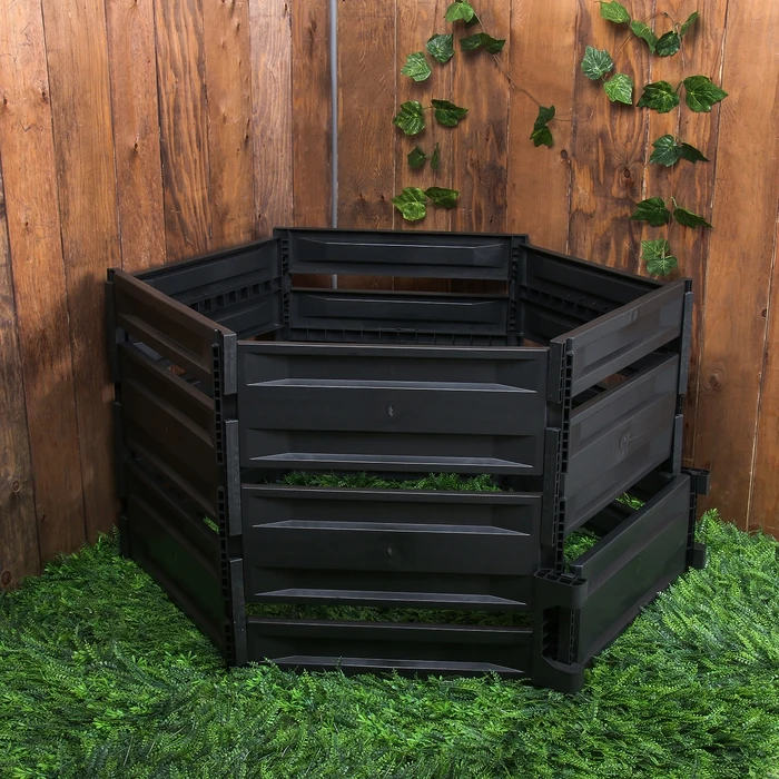 Компостер пластиковый 600 л 125 × 105 70 см чёрный |