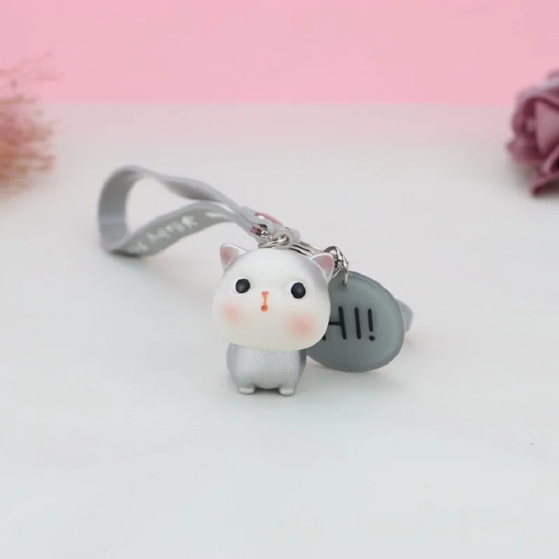 Новинка модный брелок для ключей с мультяшным изображением пары кошек милый