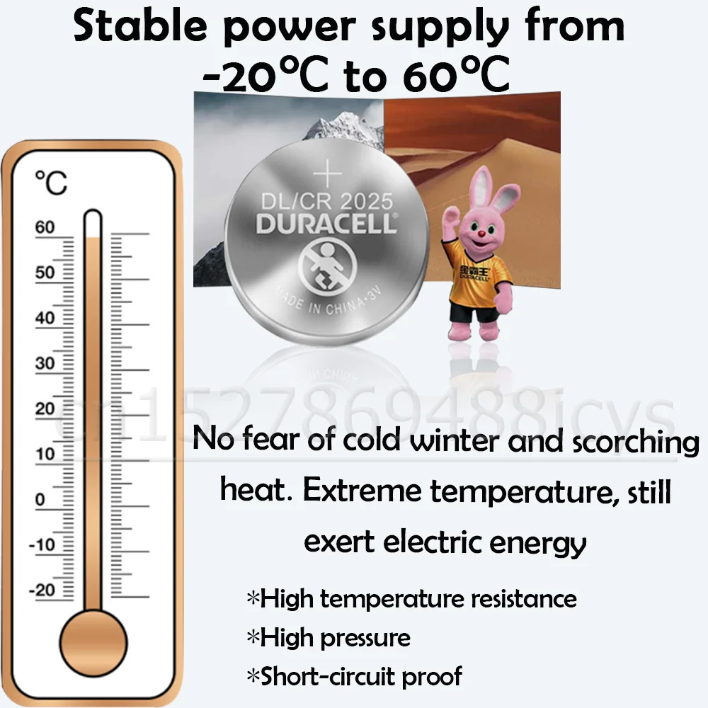 10 шт. оригинальные литиевые батареи DURACELL CR2025 DL2025 DLCR2025 ECR2025 GPCR2025 150 мАч 3 в для часов