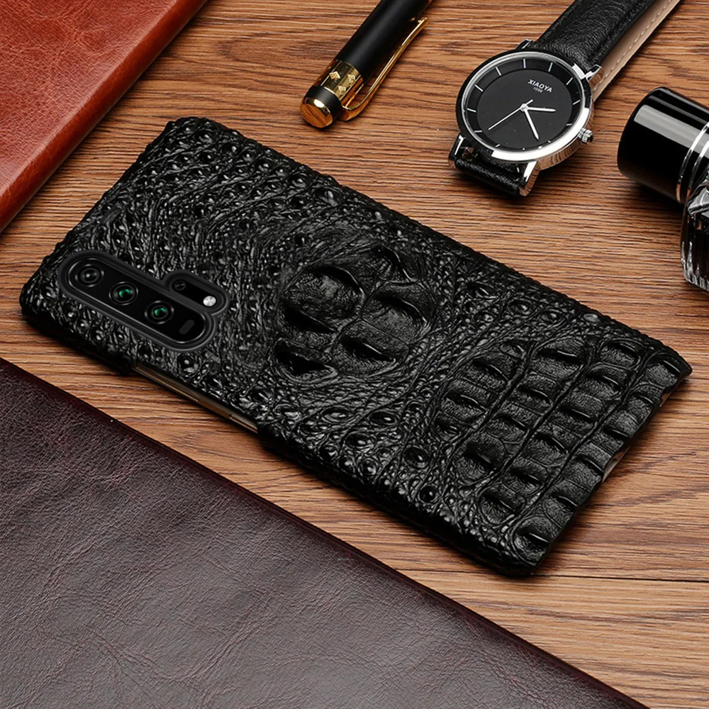 

LANGSIDI Genuine Leather case For Honor 20 pro 30 8x 9x crocodile Texture leather cover For Huawei mate 40 30 pro p40 p30 lite