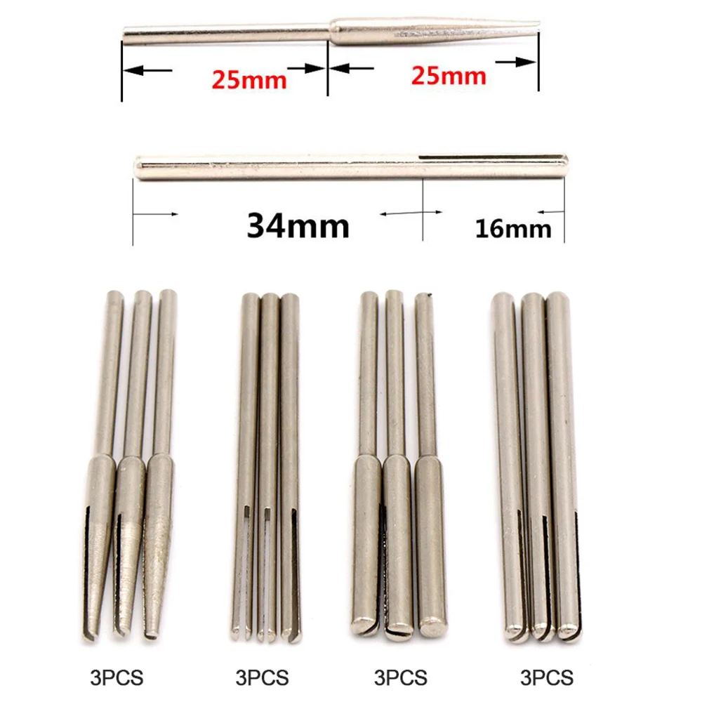 

10/12pcs 2.35/3mm Shank 50mm Sandpaper Clamp Split Mandrels Long Abrasive Holder Clip Rod Carved Point For Rotary Grinder