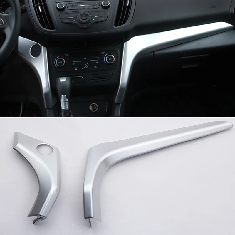 2pcs For Ford Kuga Escape 2017 2018 ABS Matte Interior Center Dashbaord Panel Cover Trim Car Styling Accessories