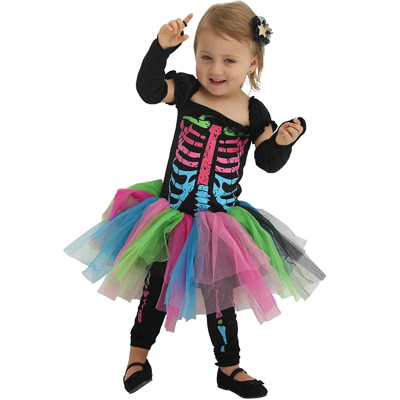 

Stage performance costume color skull punk girl short skirt Halloween costume