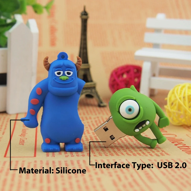 Флеш накопитель с мультяшным рисунком Одноглазый Mike smile cow monster Street 4 ГБ 8 16 32
