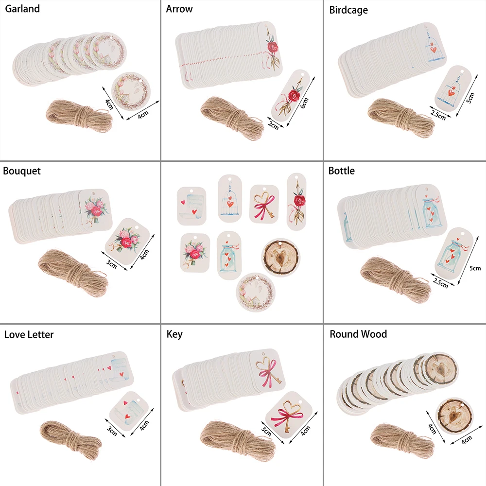 50 шт. Новые Вечерние бумажные бирки с цветами белые подарочные Подарочная