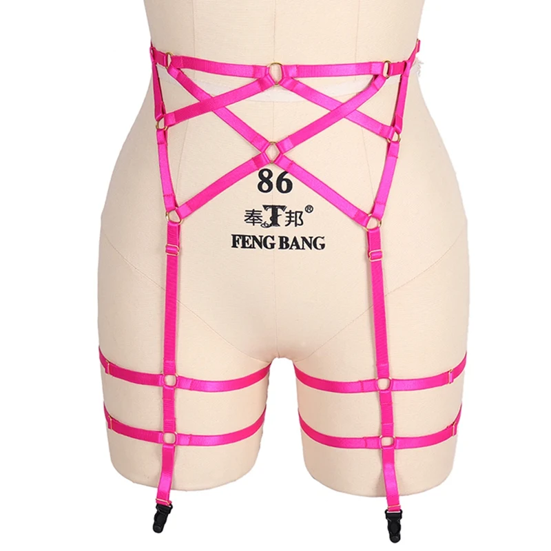 Женский пояс ремень-подвязка сетка для тела красная роза Чулки с подтяжками