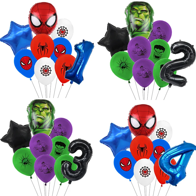 9 шт., набор латексных воздушных шаров «Человек-паук»