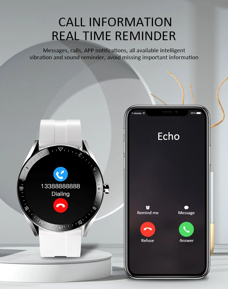 k60 smart watch men dial call watches waterproof heart rate monitor fitness tracker sports smartwatch for android ios phone free global shipping
