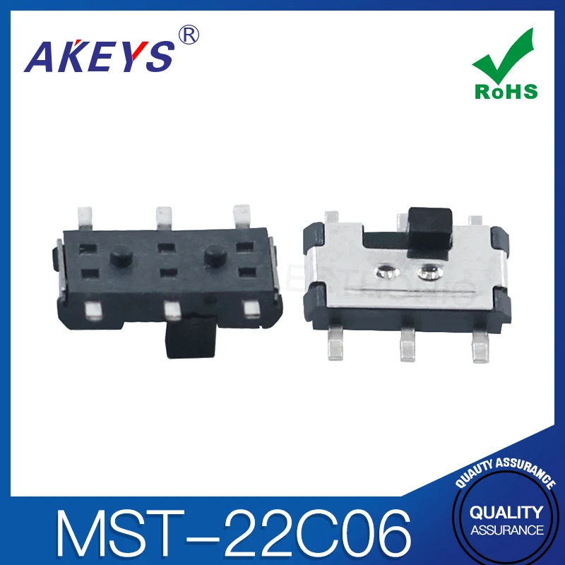 20PCS MST-22C06 G2 Smiling Face Switch with Point Six-legged Two-step Vertical Mini-dial Patch Post |