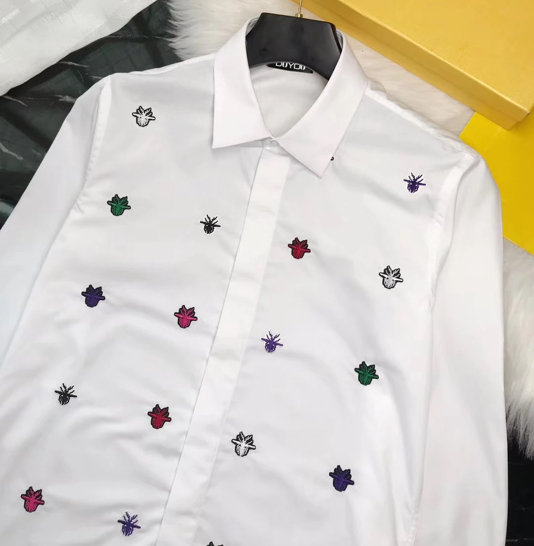 DUYOU Мужская рубашка хлопок мужская классическая облегающая Повседневная с