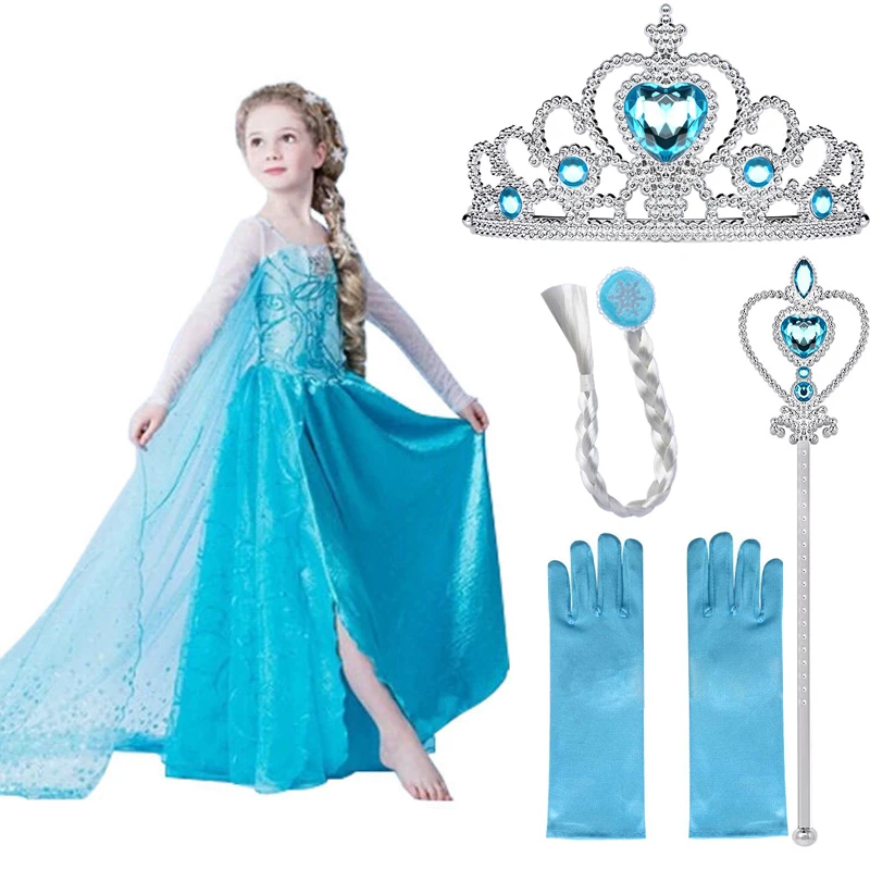 Girls Dresses for Elsa dress Snow Queen Cosplay Princess Anna Elza Vestidos Party Dress Kids Clothing Halloween Costumes | Детская