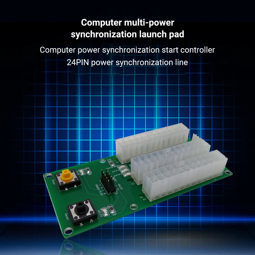 Dual and Three Power Supply Starter Board Synchronous 4PIN IDE 24PIN Cable with Switch Extender Card For BTC Miner Mining | Компьютеры и