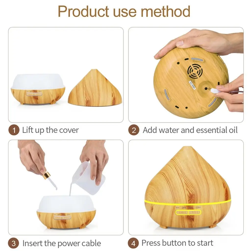 Электрический увлажнитель воздуха со светодиодсветильник кой меняющий цвет