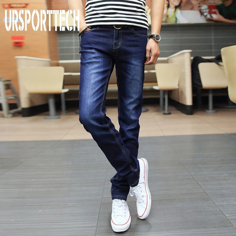 Джинсы мужские прямые свободного покроя дизайнерские брюки повседневная